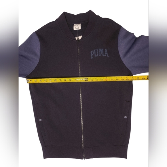 Mens PUMA Lightweight Bomber Jacket Two Tone Navy Size Medium - Picture 6 of 16